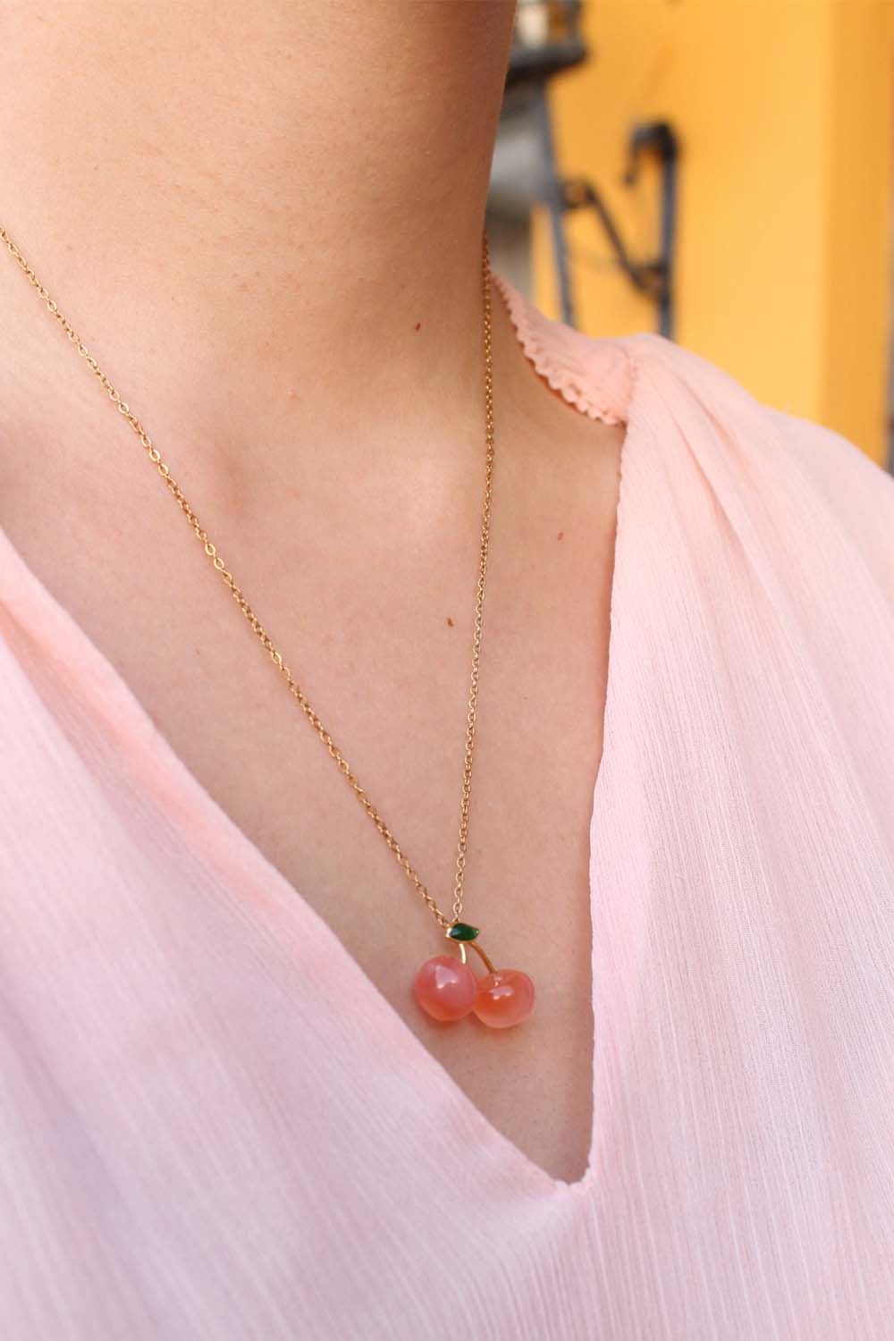 Cherry Peach Necklace