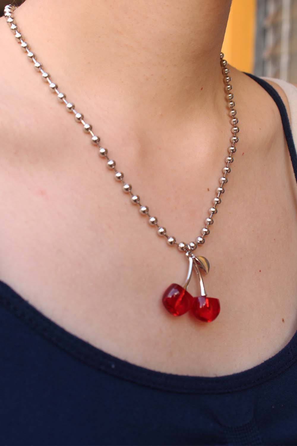 Silver Cherry Necklace