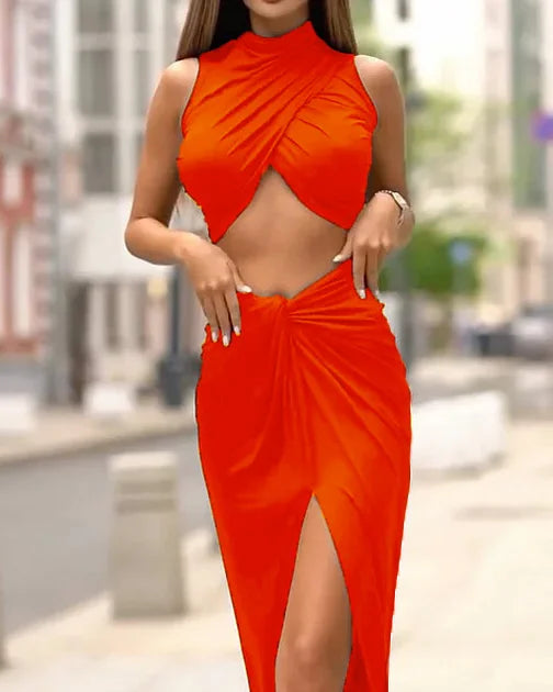 Celia Set - Two-Piece with Sleeveless Top and Slit