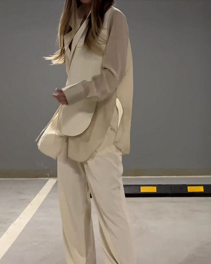 Urban Mosaic: Patchwork Shirt and Pants Set