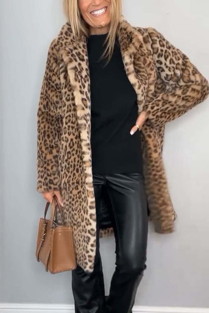 Savannah - Faux Fur Leopard Coat