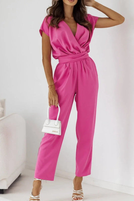 Maryana - Short-Sleeve V-Neck Jumpsuit