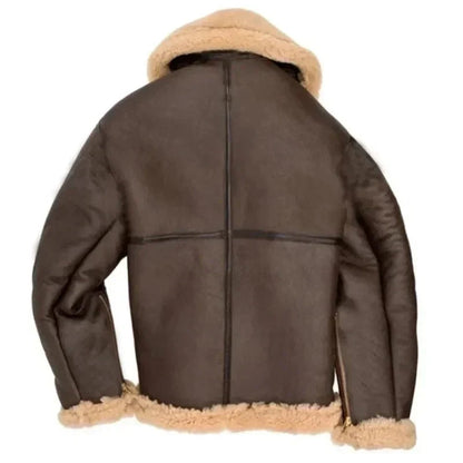Alpha | Leather flight jacket with warm sherpa lining Sustainable leather