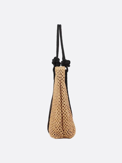 Large Woven Straw Tote Bag with Rope Handles