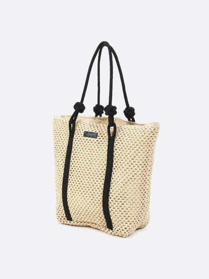Large Woven Straw Tote Bag with Rope Handles