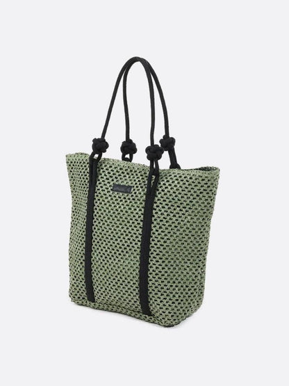 Large Woven Straw Tote Bag with Rope Handles