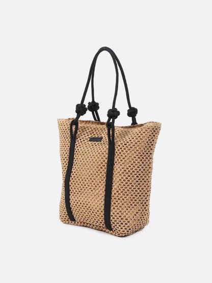 Large Woven Straw Tote Bag with Rope Handles