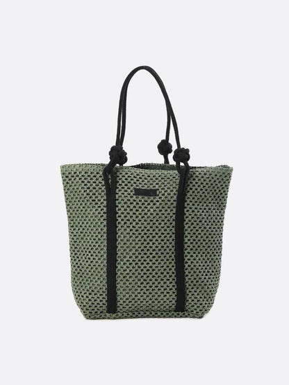 Large Woven Straw Tote Bag with Rope Handles