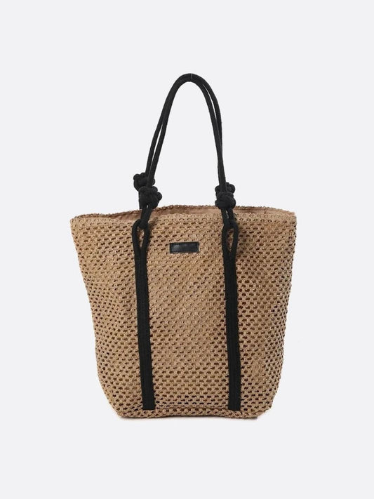 Large Woven Straw Tote Bag with Rope Handles