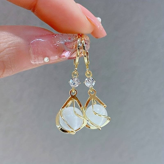 Vintage White Opal Earrings