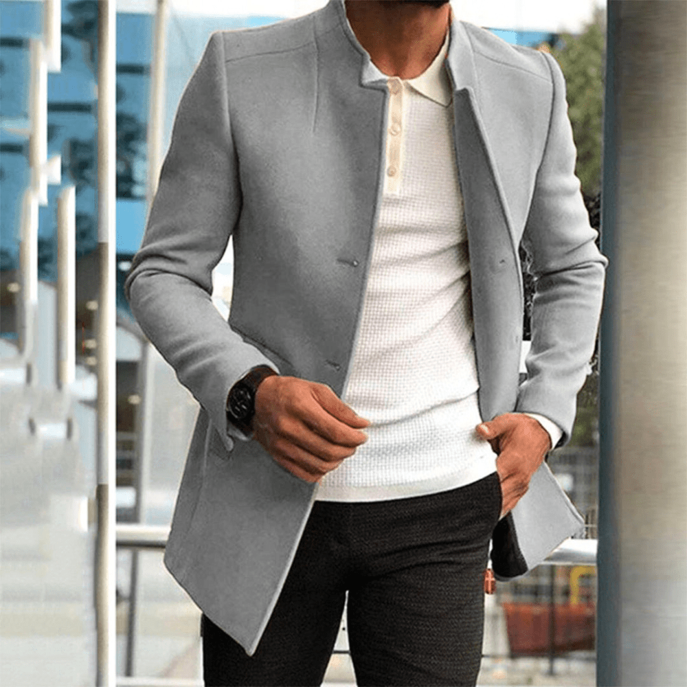 Men's Jacket | Men's Button-Up Trench Coat | Smart Casual Jacket