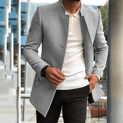 Men's Jacket | Men's Button-Up Trench Coat | Smart Casual Jacket