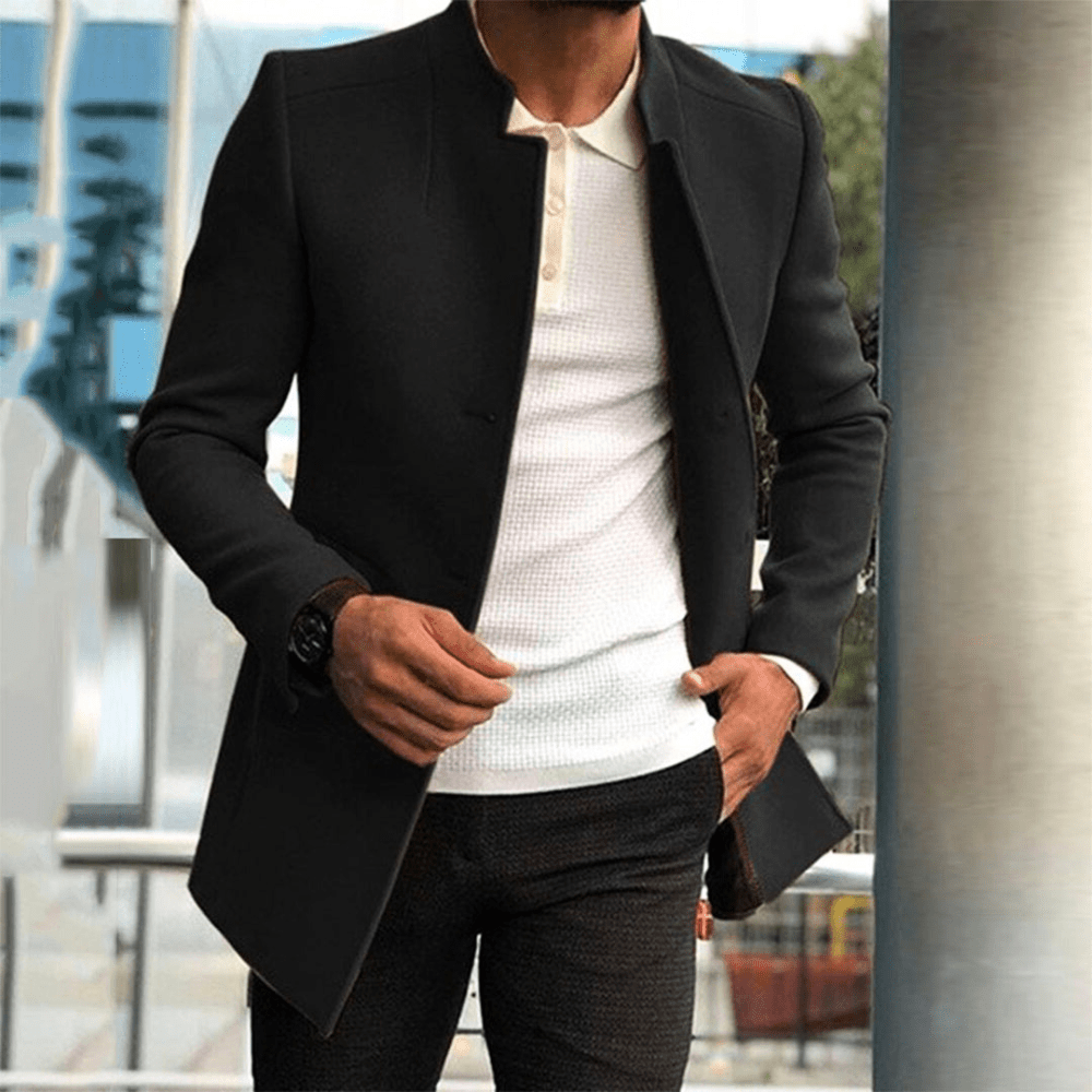 Men's Jacket | Men's Button-Up Trench Coat | Smart Casual Jacket