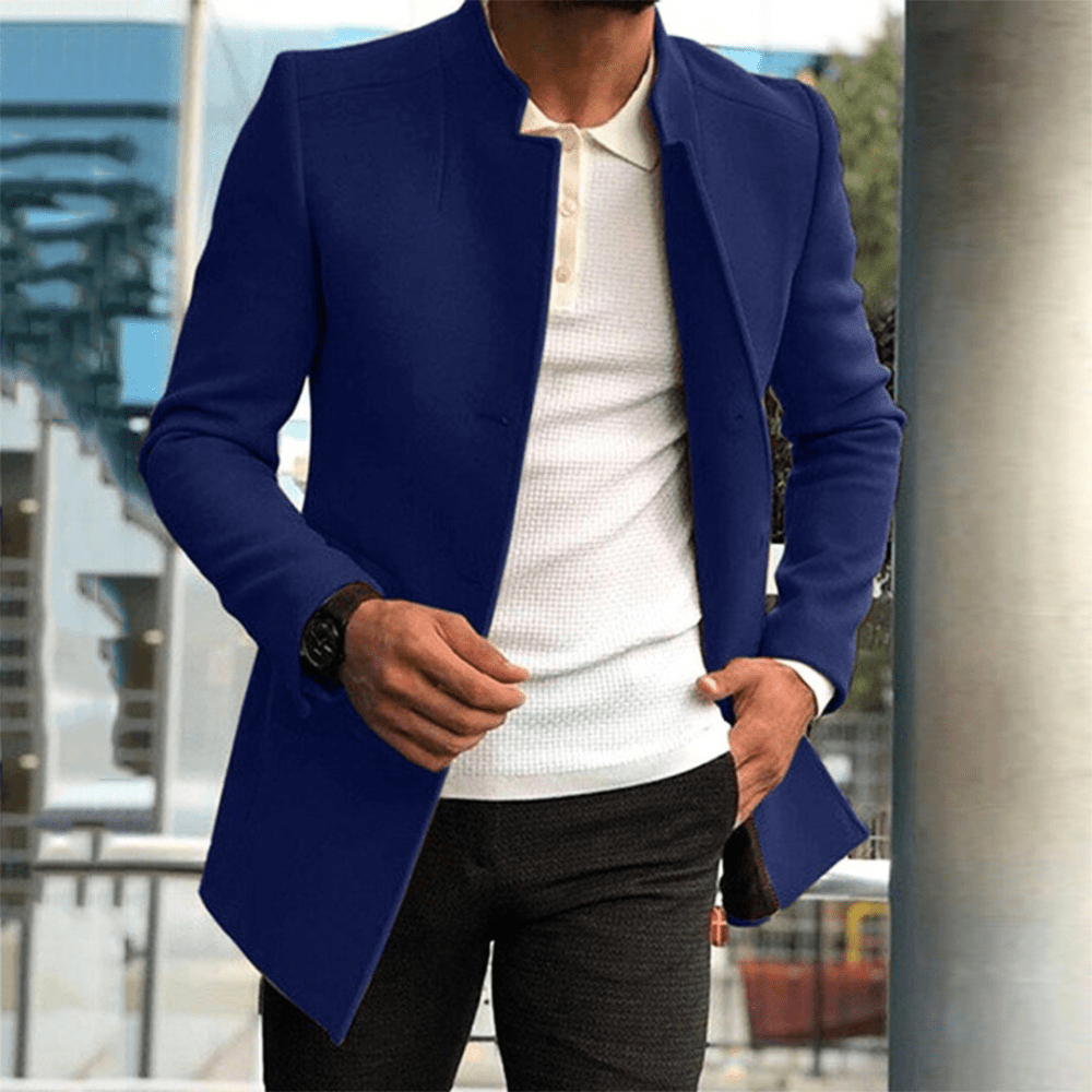 Men's Jacket | Men's Button-Up Trench Coat | Smart Casual Jacket