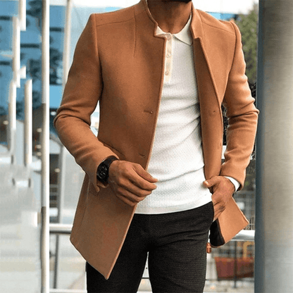 Men's Jacket | Men's Button-Up Trench Coat | Smart Casual Jacket