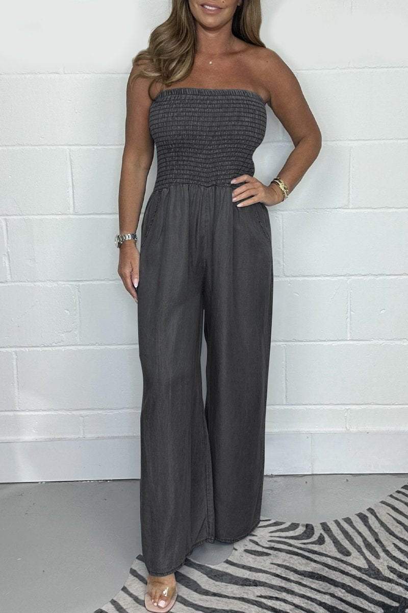 Paula- Washed Denim Jumpsuit