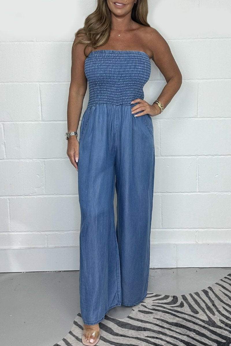 Paula- Washed Denim Jumpsuit