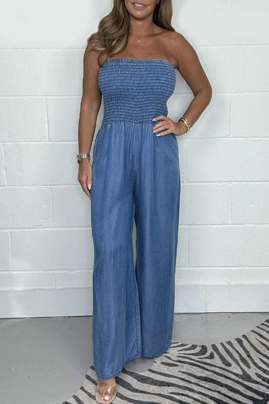 Paula- Washed Denim Jumpsuit