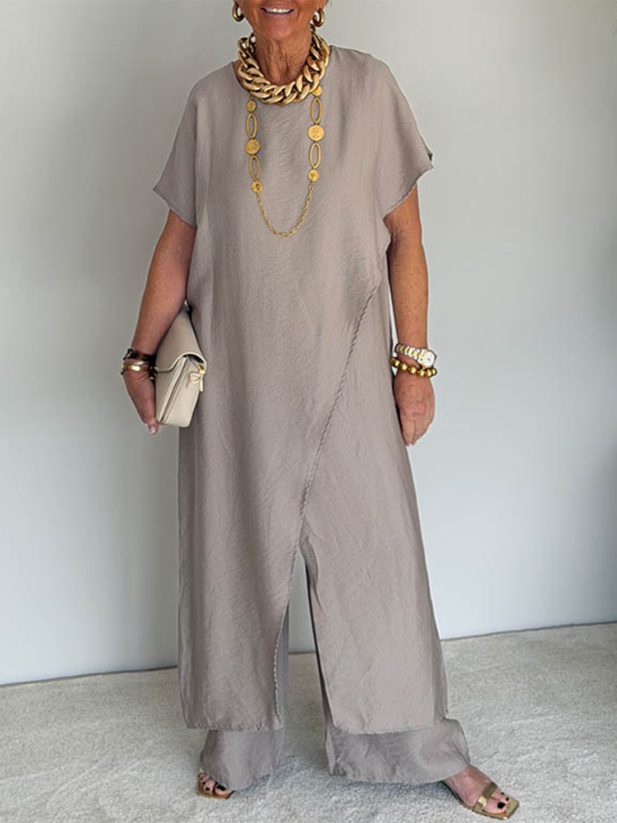 Adelina - loose-fitting asymmetrical set, elegant and comfortable