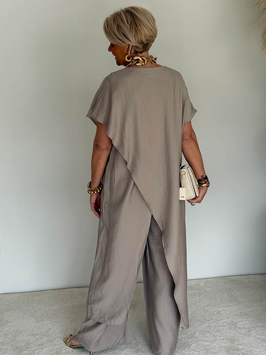 Adelina - loose-fitting asymmetrical set, elegant and comfortable