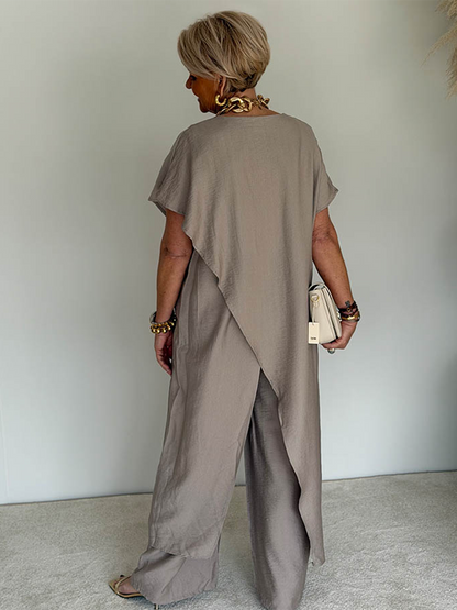 Adelina - loose-fitting asymmetrical set, elegant and comfortable