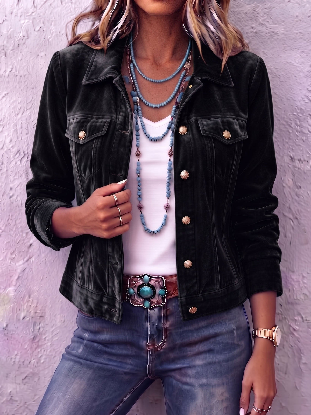 Vintage boho-inspired velvet jacket