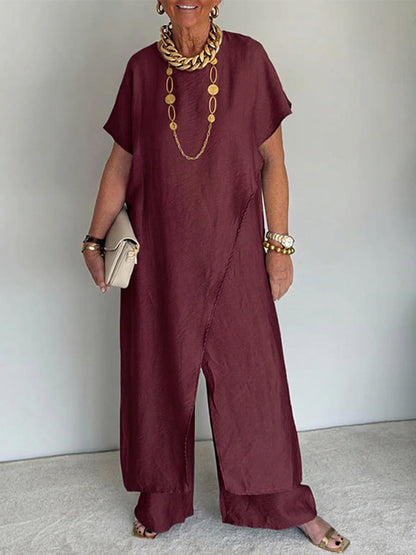 Adelina - loose-fitting asymmetrical set, elegant and comfortable