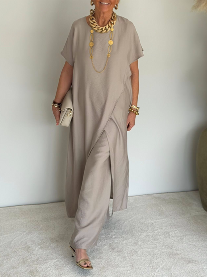 Adelina - loose-fitting asymmetrical set, elegant and comfortable