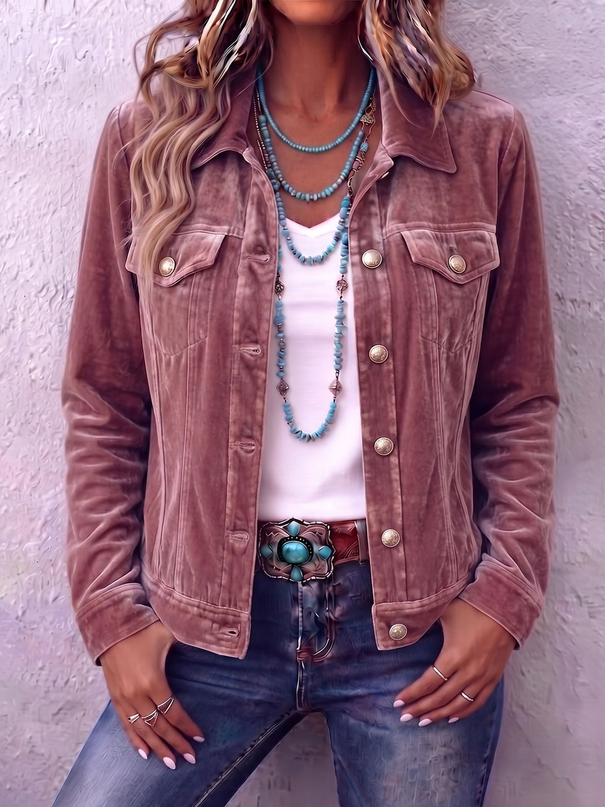 Vintage boho-inspired velvet jacket