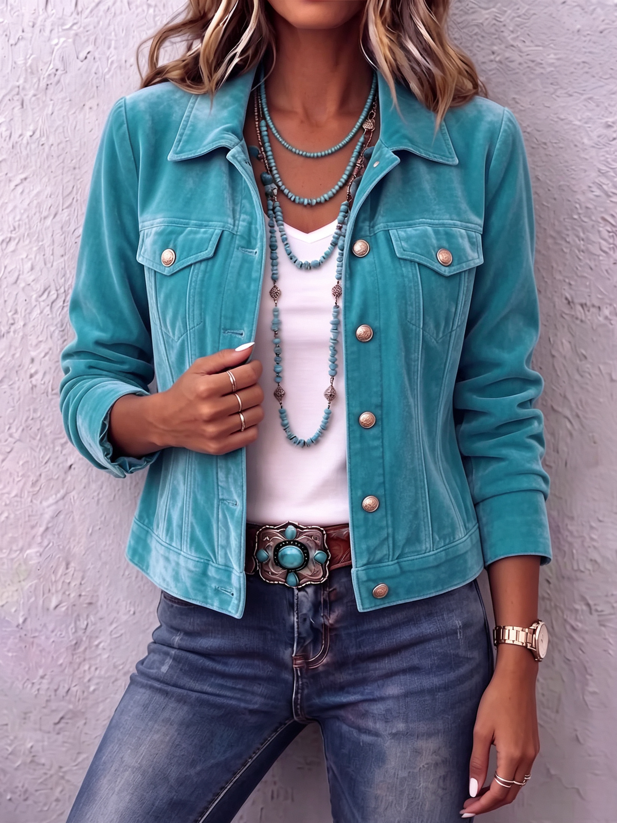 Vintage boho-inspired velvet jacket