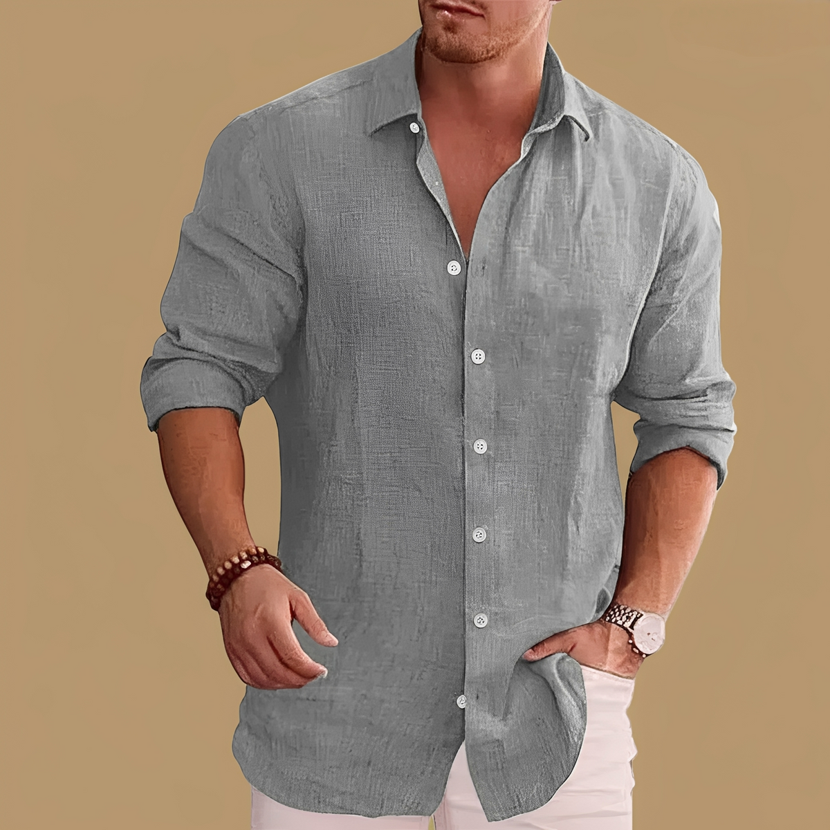 Julien – Stylish Men's Long-Sleeve Shirt