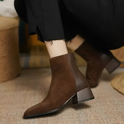 Leather and suede heeled boots | Vanco™