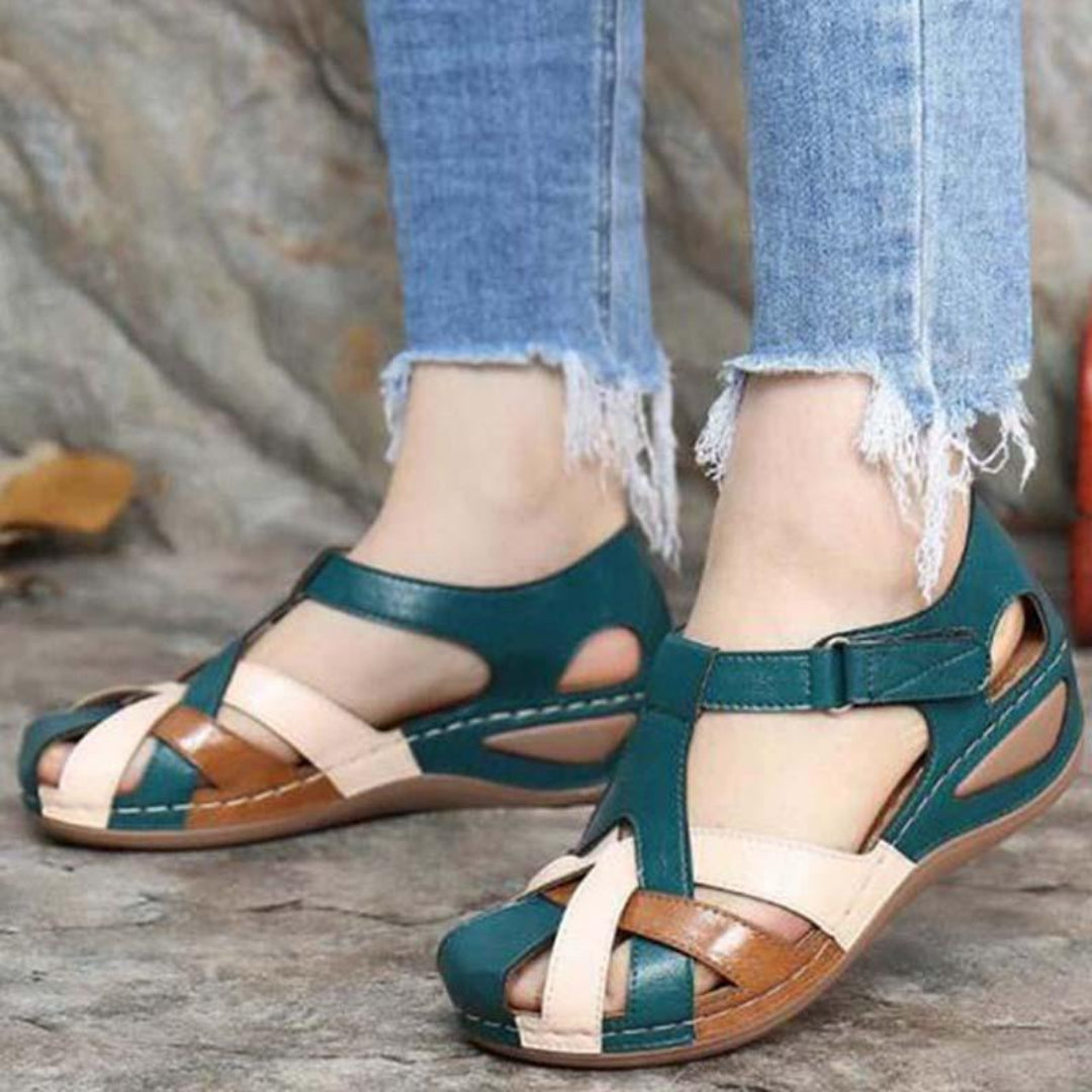 Bianca | Women's spring wedge sandals with crossover straps