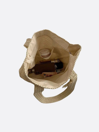 Straw Tote Bag with Tassel Detail – Artisanal Summer Shopper