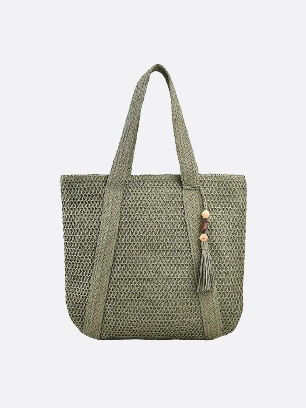 Straw Tote Bag with Tassel Detail – Artisanal Summer Shopper