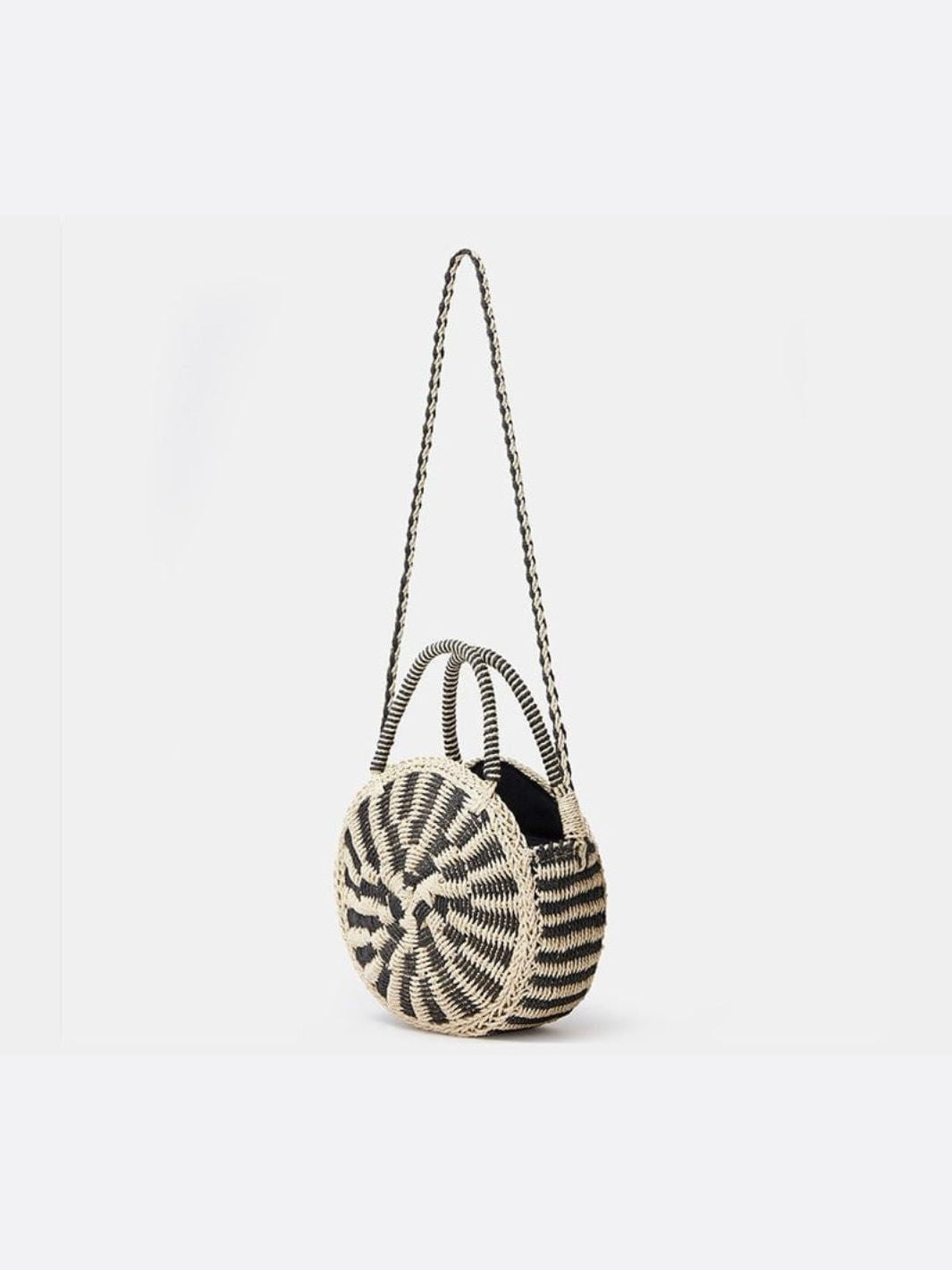 Round Straw Bag with Strap – Artisan Boho-Style Design