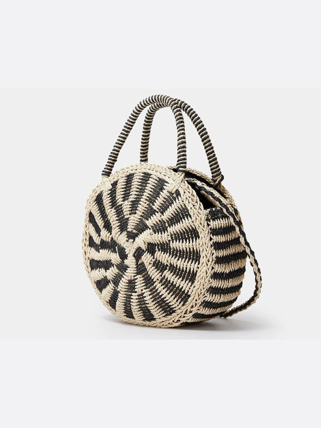 Round Straw Bag with Strap – Artisan Boho-Style Design