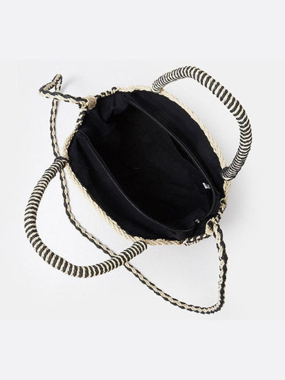 Round Straw Bag with Strap – Artisan Boho-Style Design