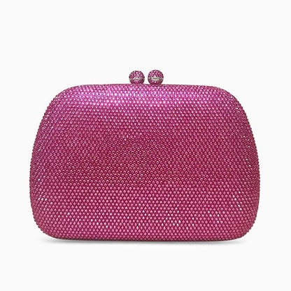 Fuchsia Crystal Clutch – Modern and Sparkling Handbag for Parties and Evening Events