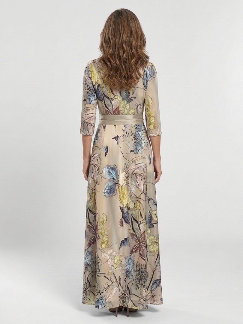 Margaret | Floral print wrap maxi dress