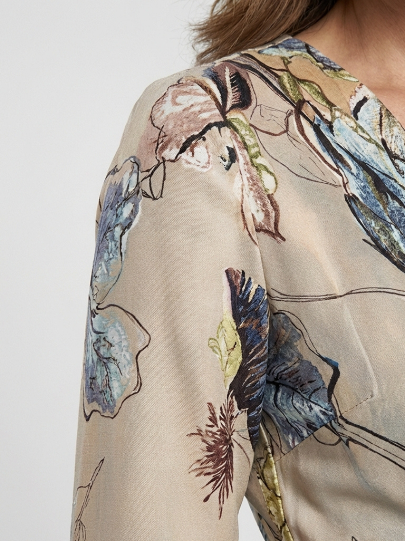 Margaret | Floral print wrap maxi dress