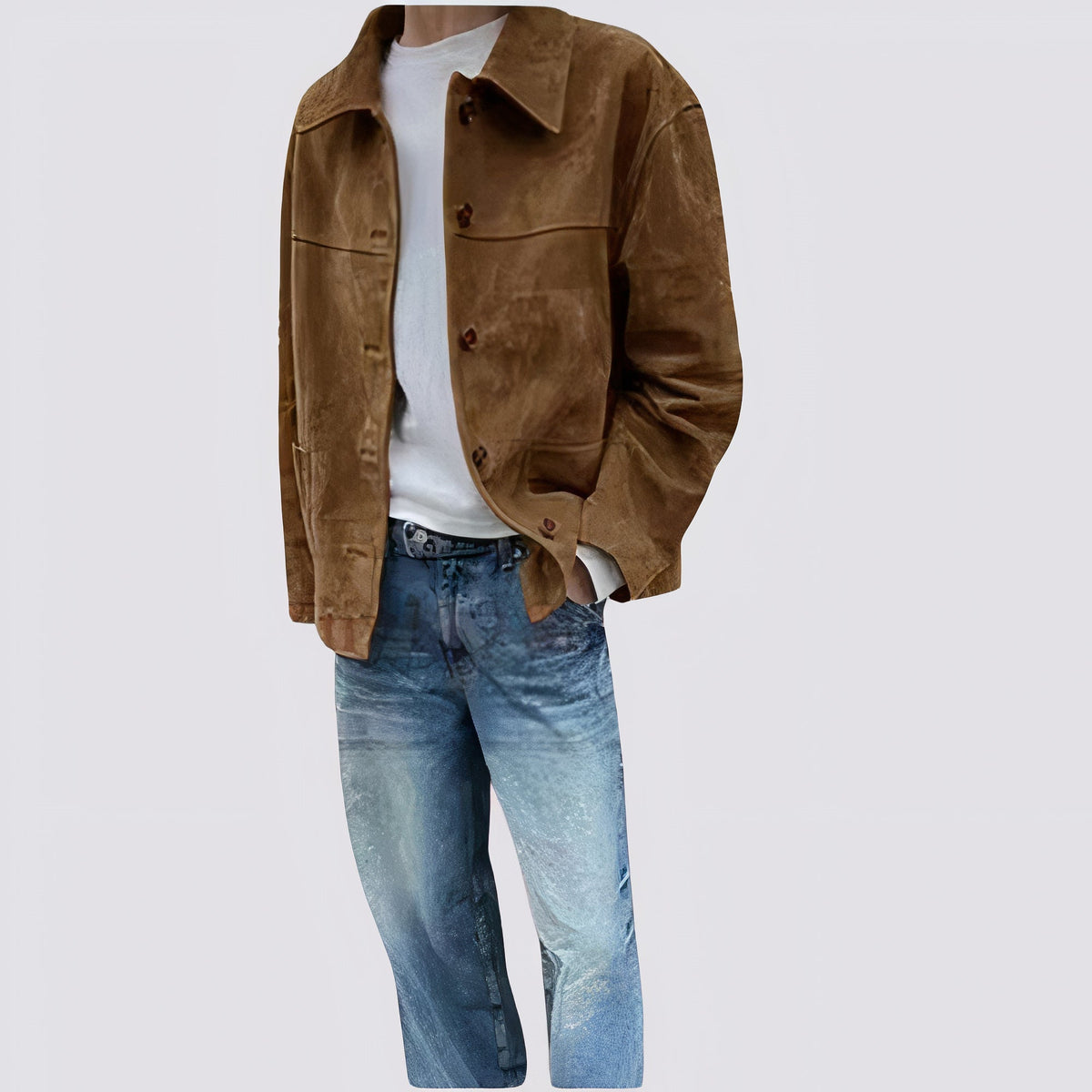 Lightweight and chic vintage suede jacket