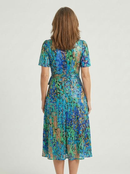 Zafrina | Abstract print midi dress